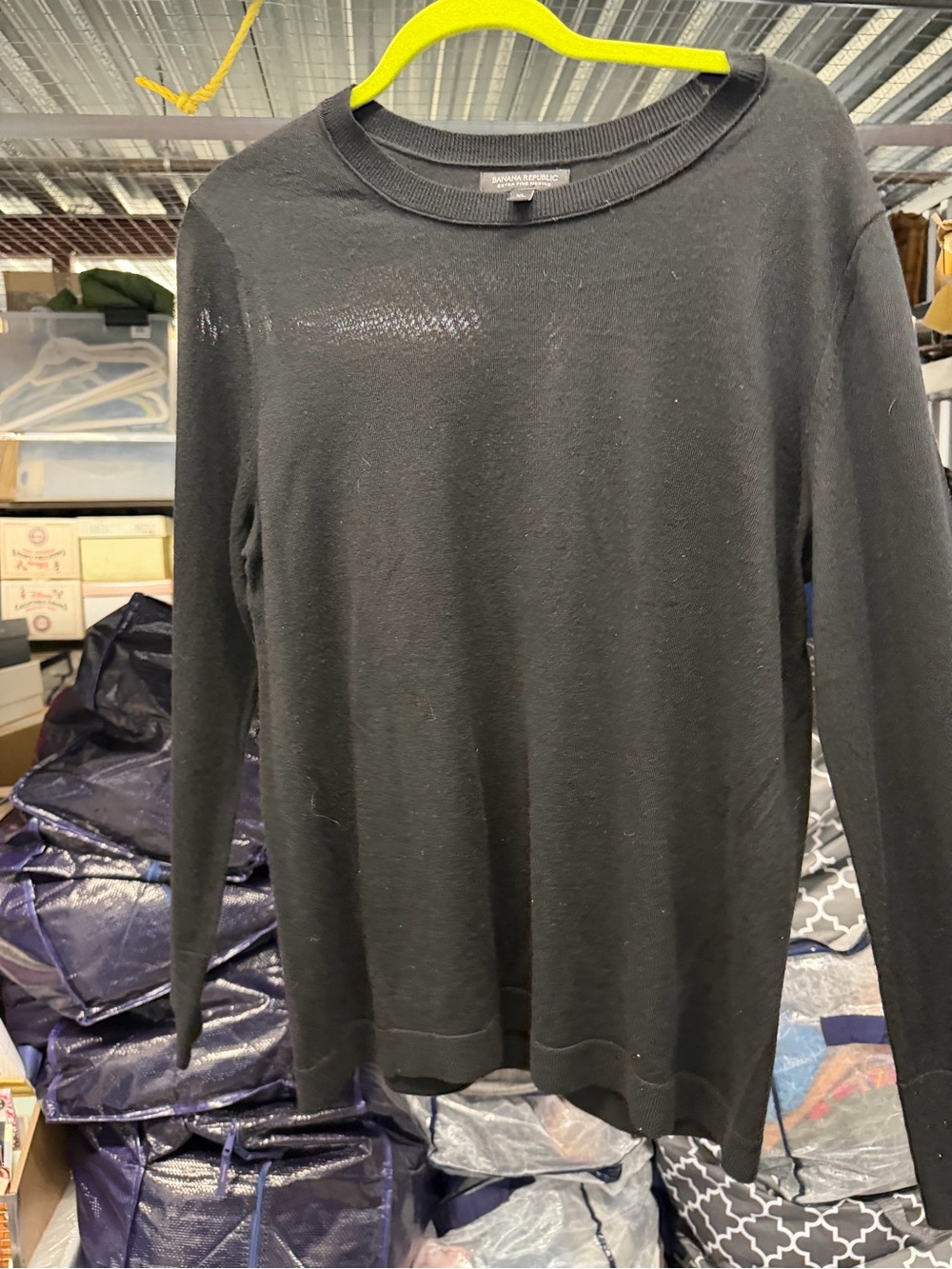 Banana Republic Black Lightweight Crewneck Sweater